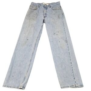 Vintage Levis 550 Relaxed Fit Jeans 34x34 Light Wash Distressed Grunge‎ Workwear